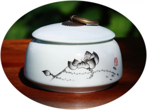 Ceramic tea canister small A